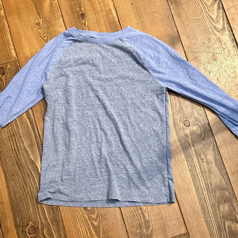 Cat & Jack Gray and Blue Long Sleeve Raglan Tee